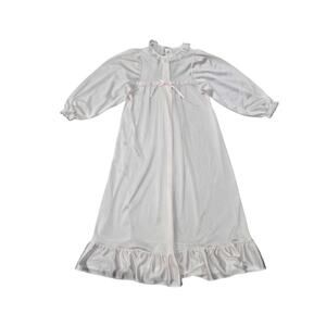 JC Collections Girls Pink Silk Nylon Long Sleeve Front Opening Pajama Night Gown